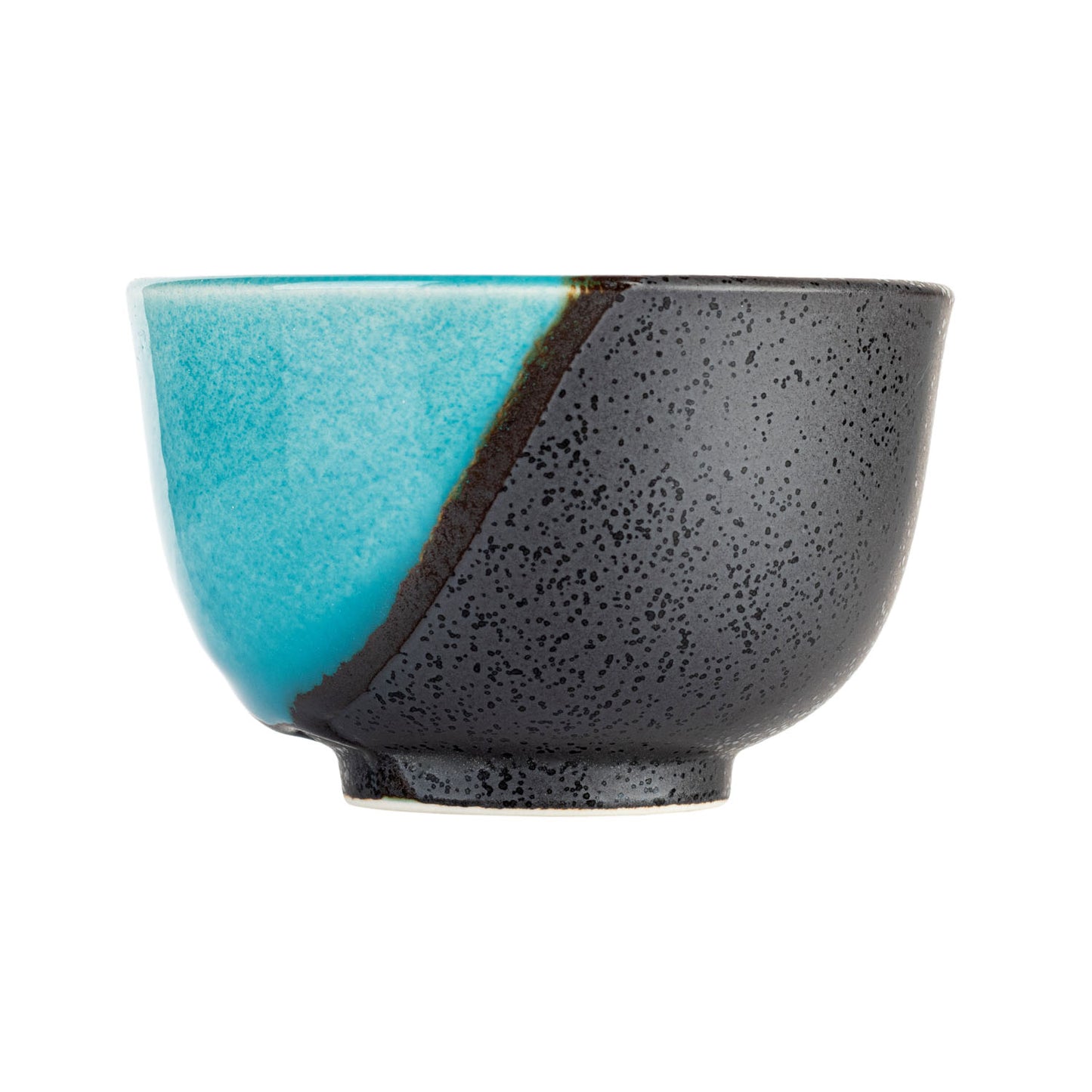 Sora Blue and Grey Japanese Tea Cup side