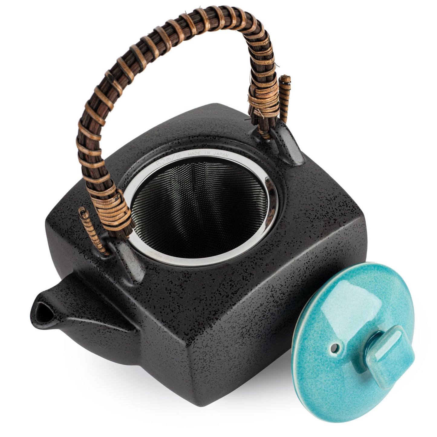 Sora Blue and Grey Japanese Tea Pot open