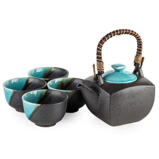 Sora Blue and Grey Japanese Tea Pot Set