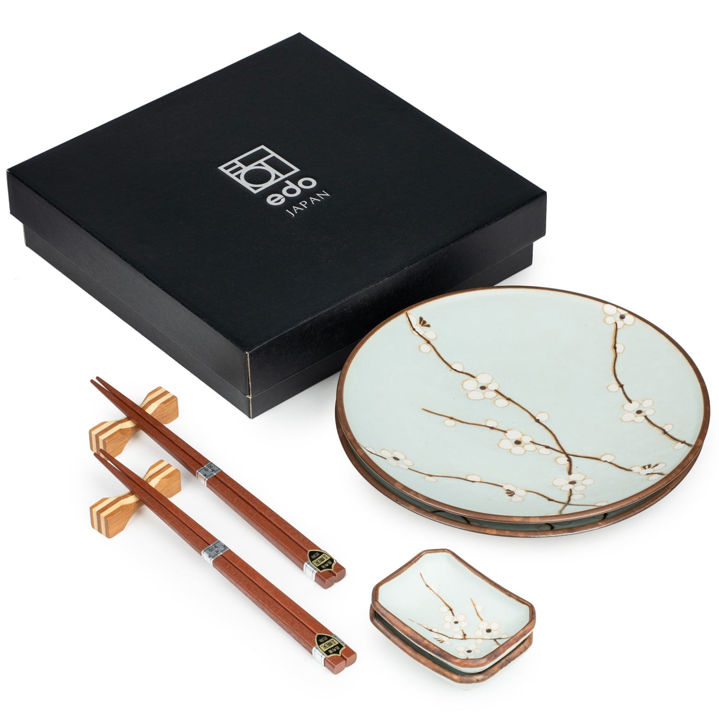 Soushun Cherry Blossom Japanese Dinner Plate and Dish Set and gift box