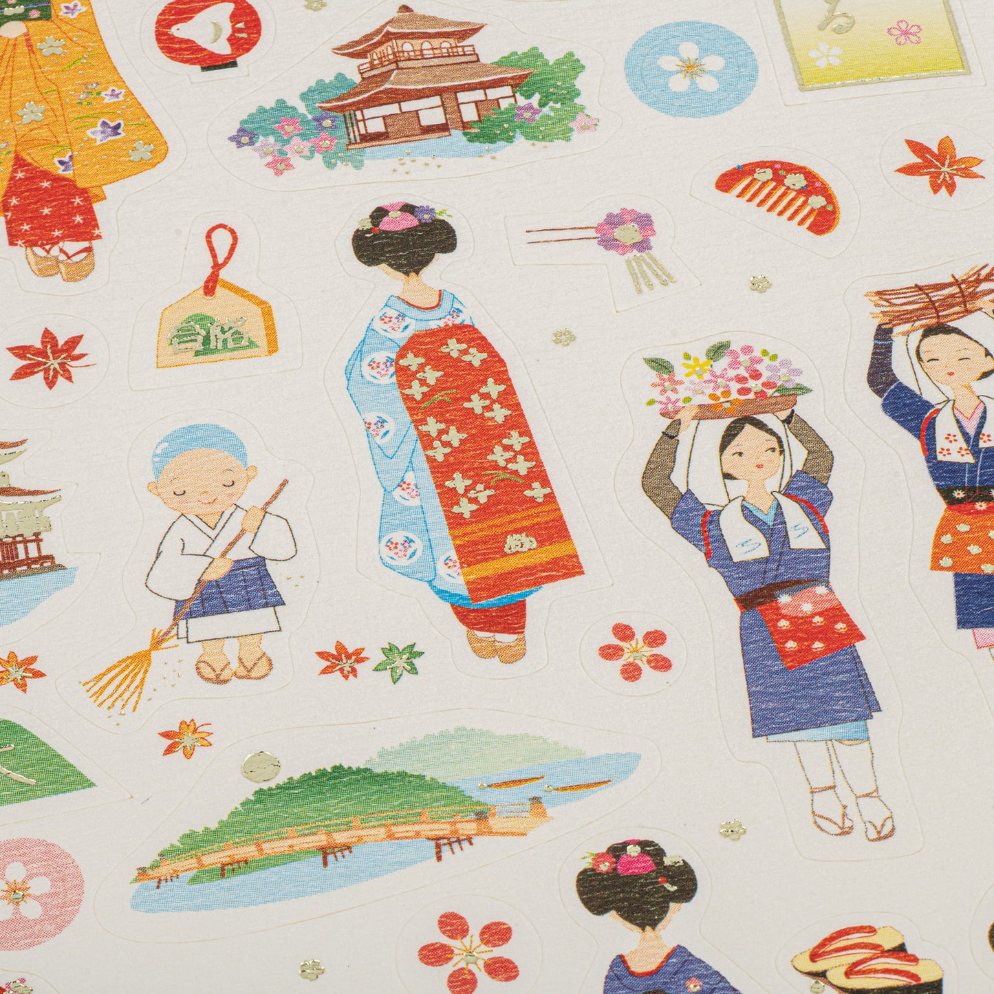 Temple Sheet Paper Japanese Stickers detail