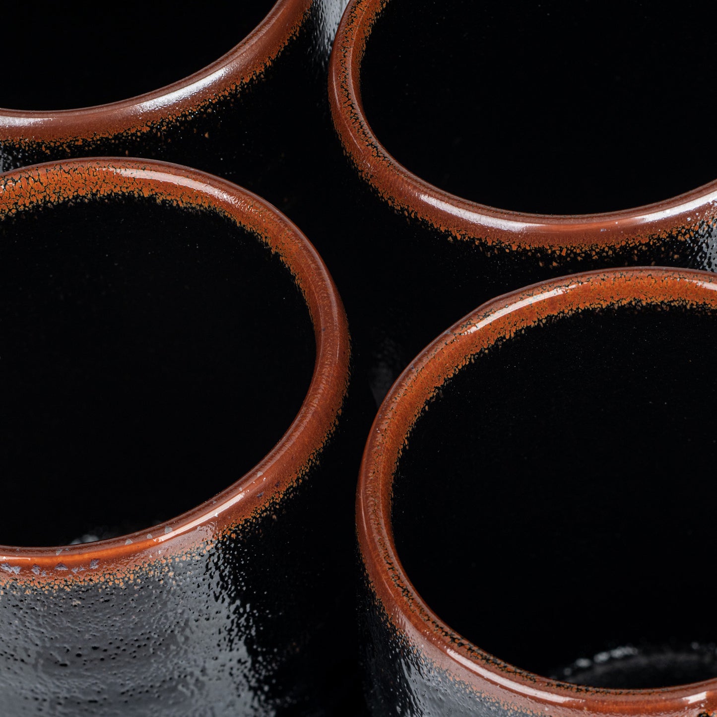 Tenmoku Black Japanese Tea Pot and Cup Gift Set detail