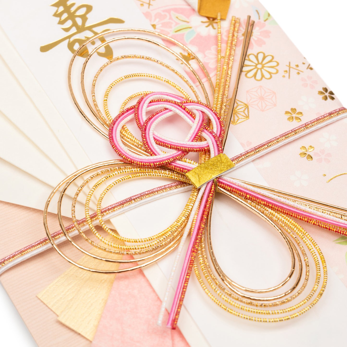 Tsumugi Pink Knot Japanese Wedding Card detail