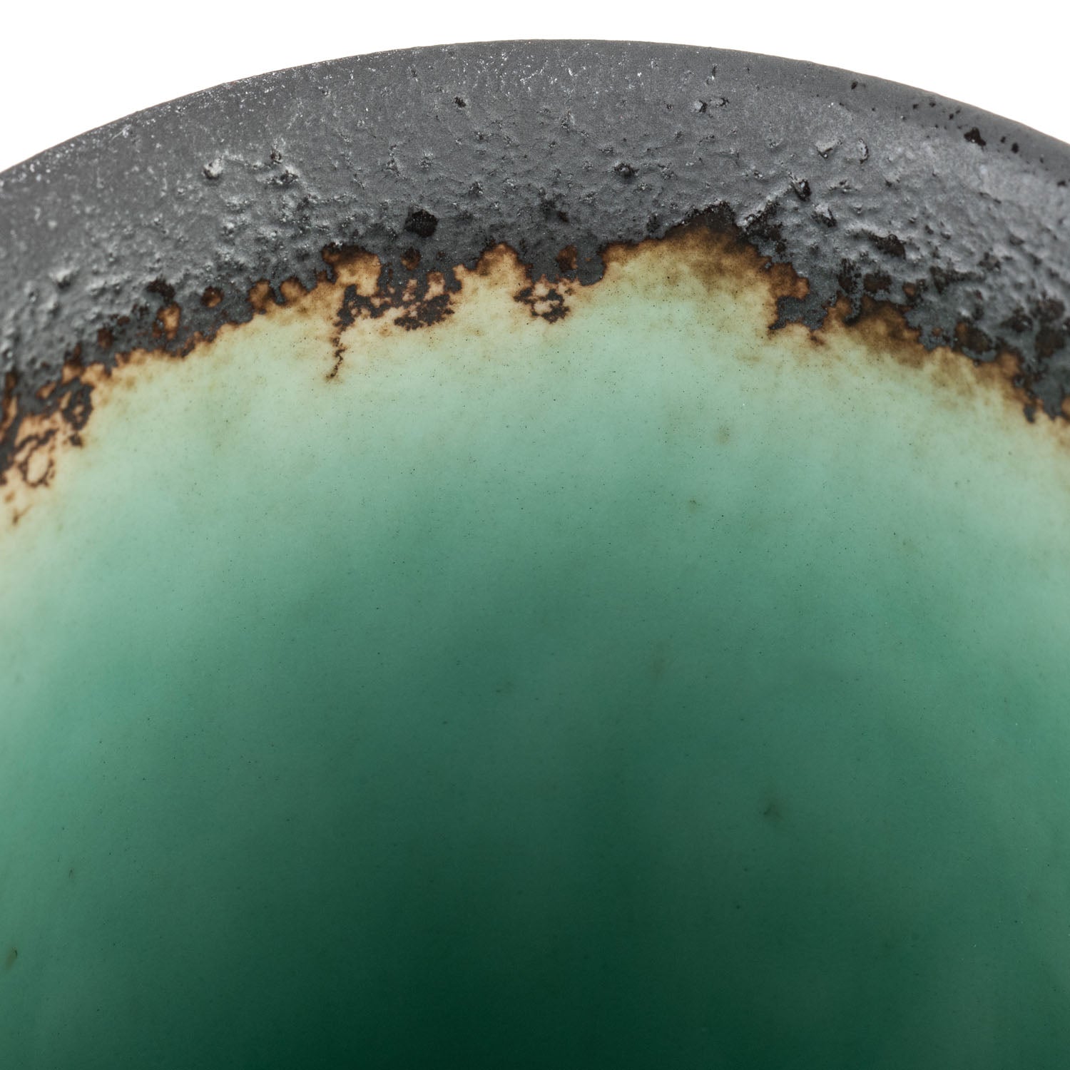 Turquoise Crackleglaze Japanese Tea Cup detail