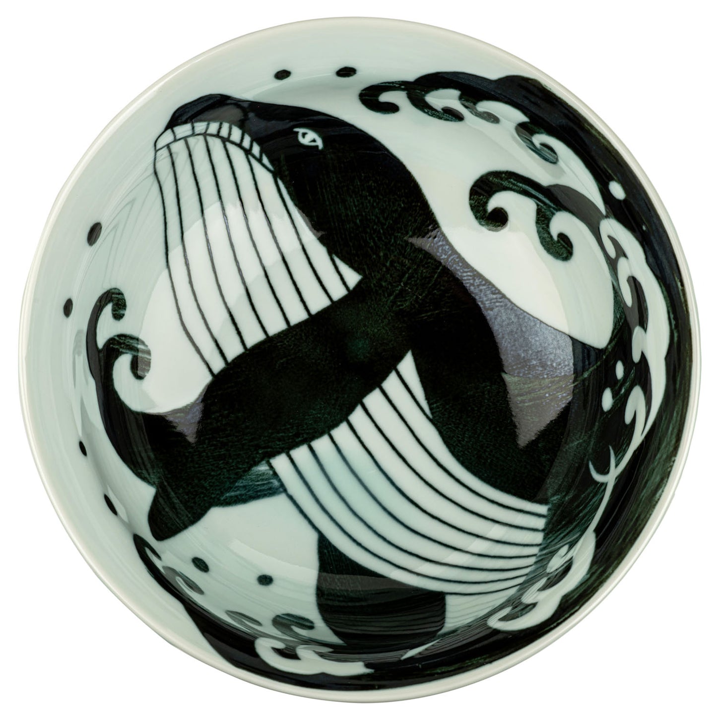 Whale Indigo Blue Japanese Noodle Bowl top