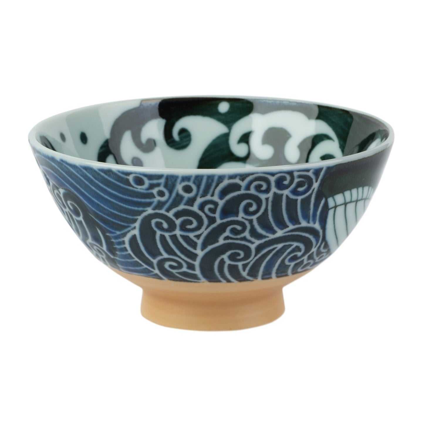 Whale Indigo Blue Japanese Rice Bowl