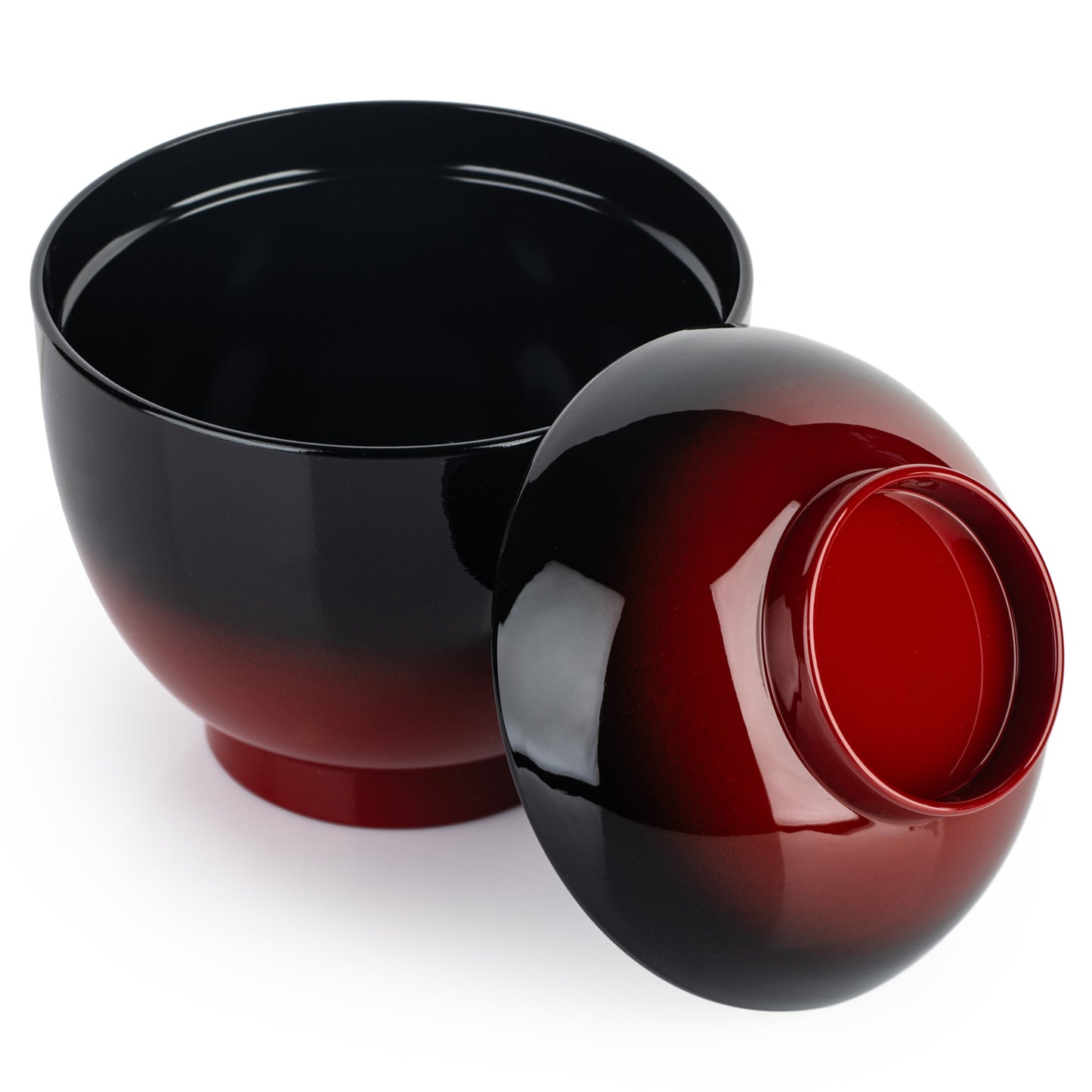Yamato Small Japanese Lacquer Miso Bowl and Lid top
