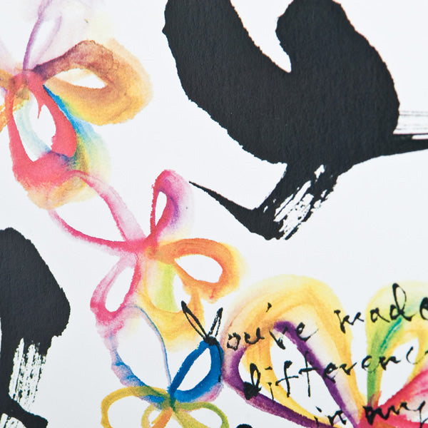 You Made a Difference Black Frame A5 Japanese Print detail