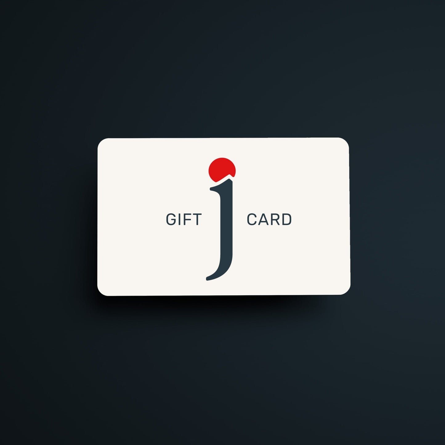 Japanese Shop's white gift card image, labelled "gift card" in grey with an ornate red ribbon