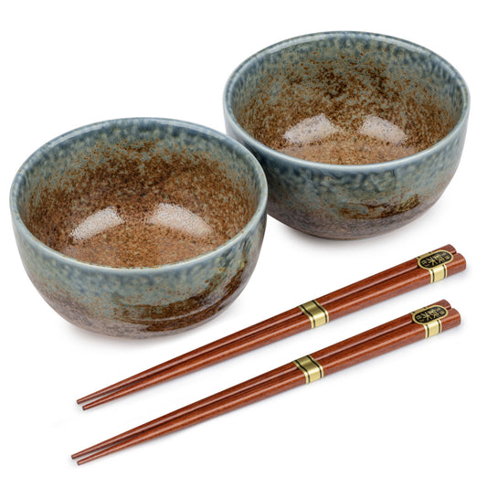 Aki Japanese Bowl and Chopstick Gift Set