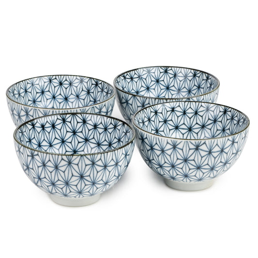 Asanoha Traditional Japanese Rice Bowl Set