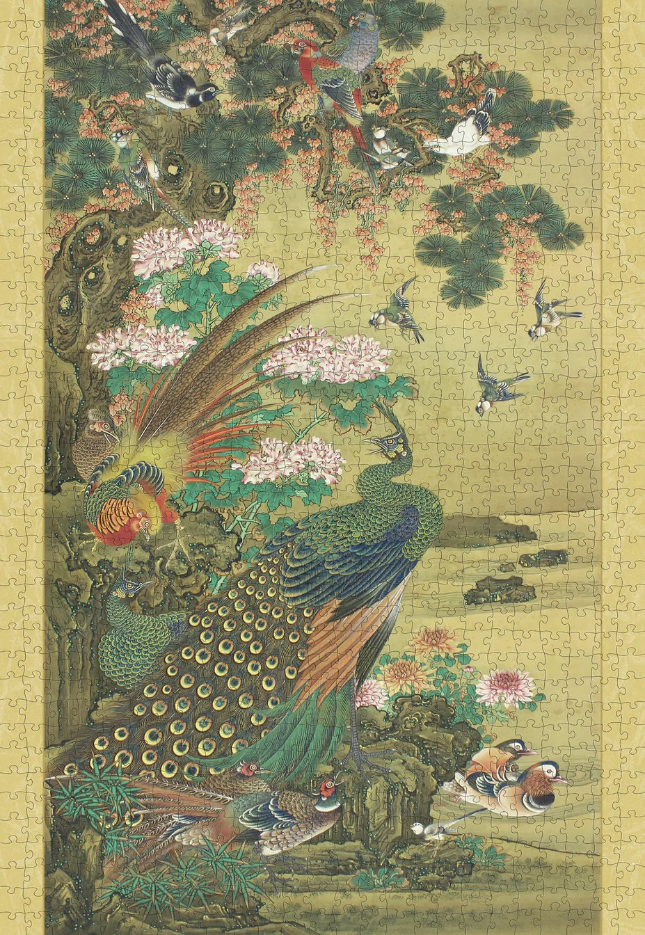 Birds and Flowers 1000 pce Japanese Jigsaw Puzzle pieces