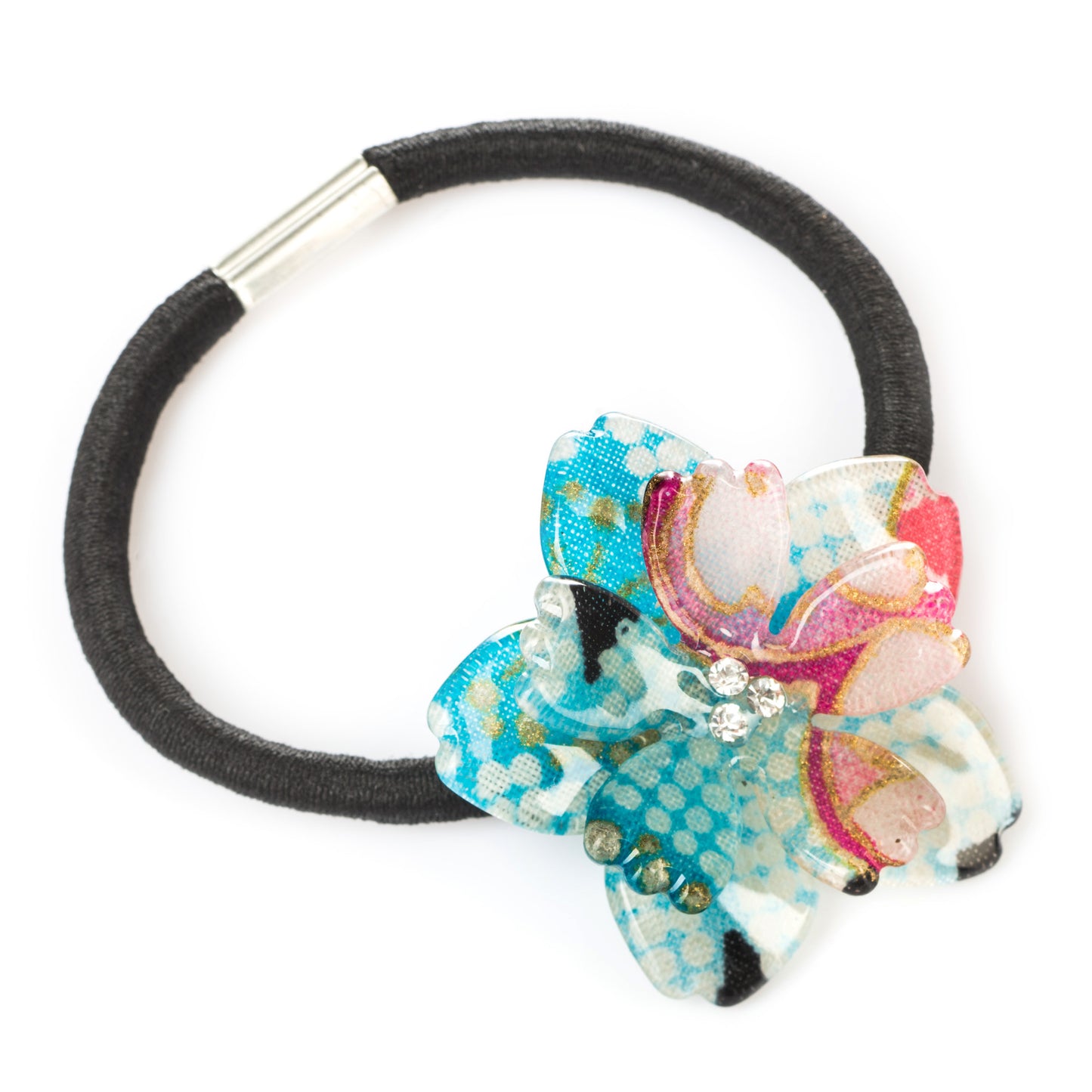 Blue Cherry Blossom Japanese Hair Bobble