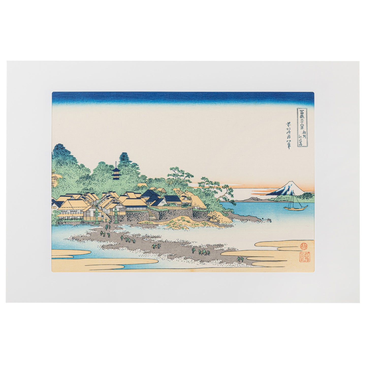 Enoshima in Sagami Province Japanese Woodblock Print