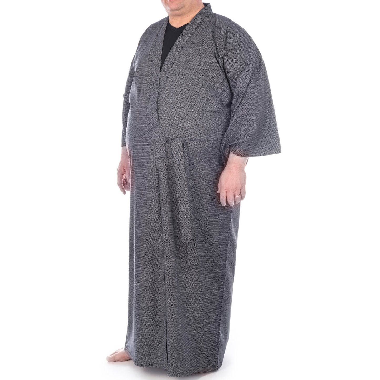 Extra Large Mens Black Cotton Japanese Yukata