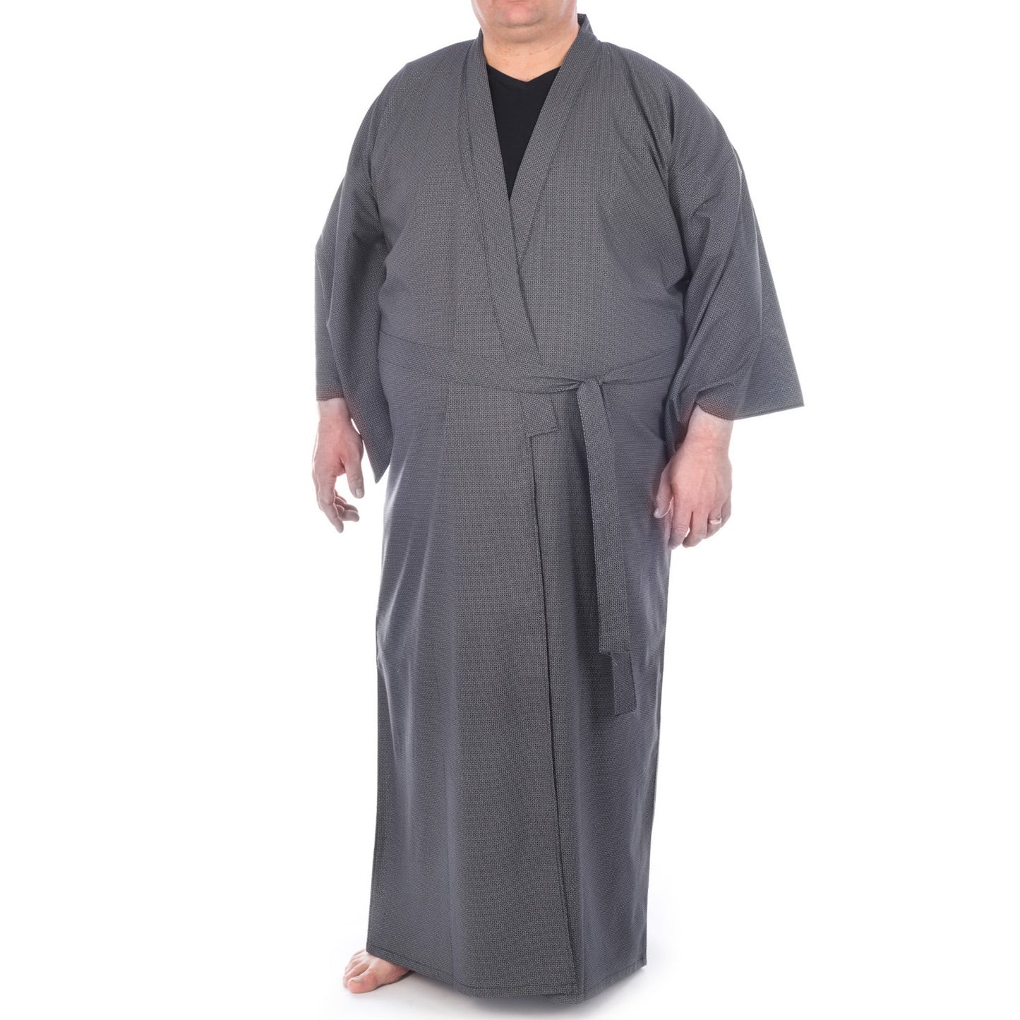 Extra Large Mens Black Cotton Japanese Yukata