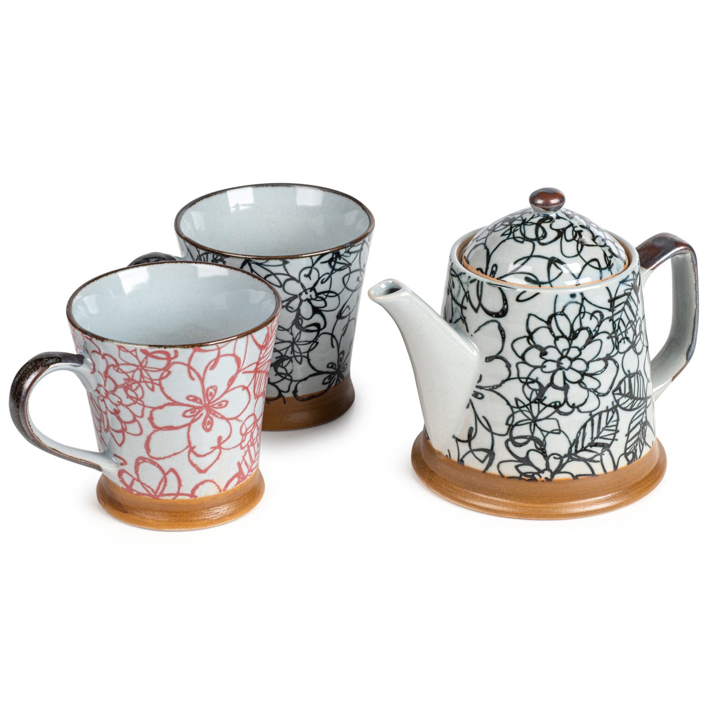Flower Garden Japanese Tea Pot Set