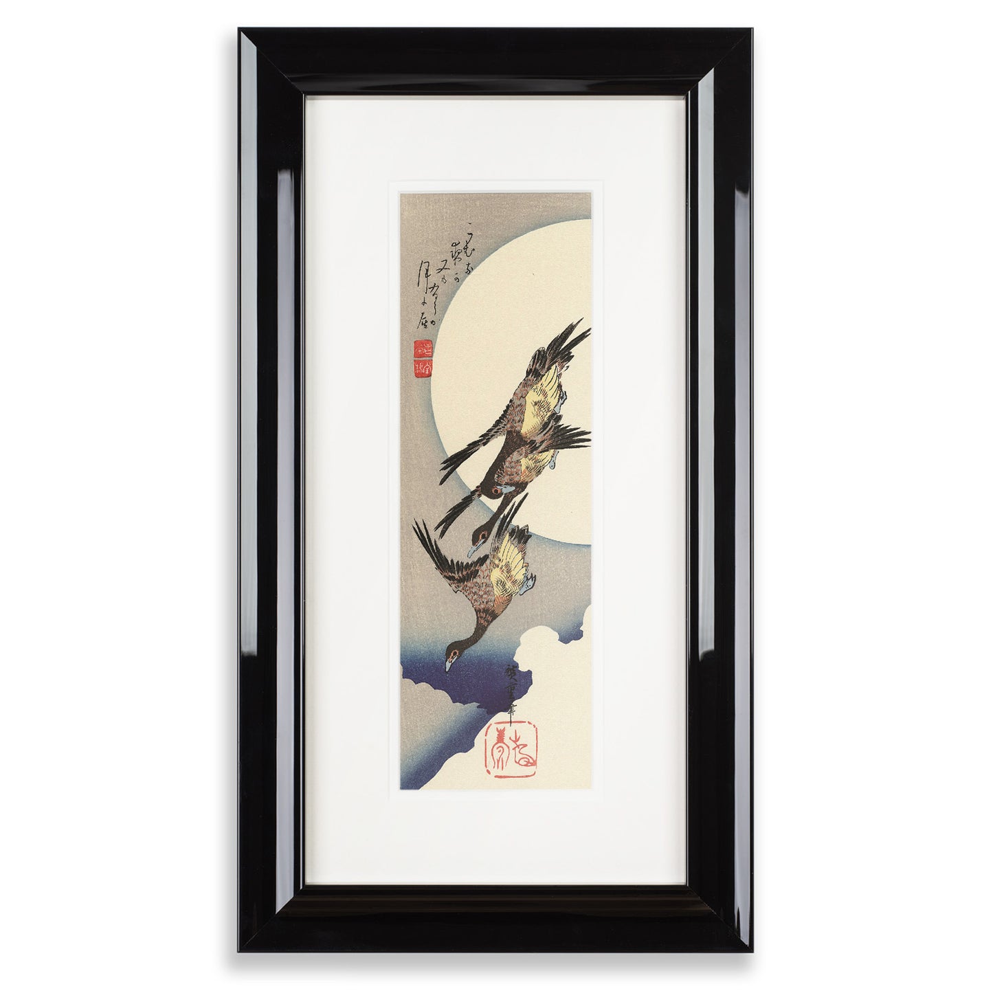 Framed Three Wild Geese Hiroshige Print