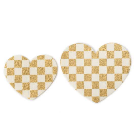 Gold and White Heart Japanese Stickers Pack 20