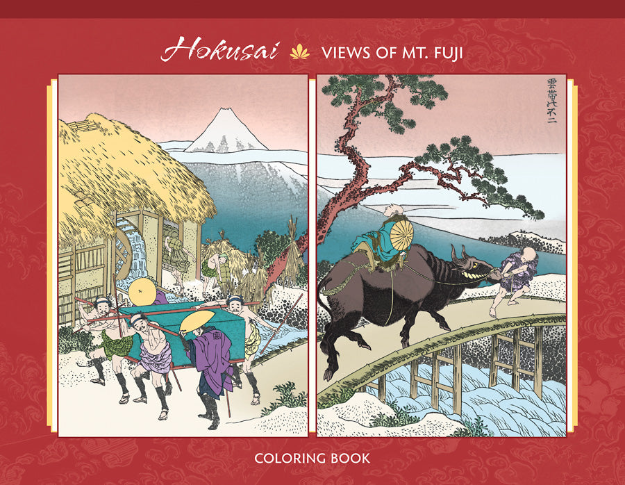 Hokusai Views of Mount Fuji Japanese Colouring Book
