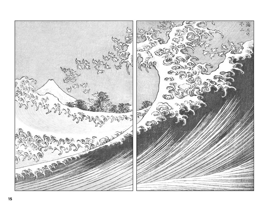 Hokusai Views of Mount Fuji Japanese Colouring Book