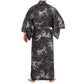 Japanese Kimono Wave Long Black