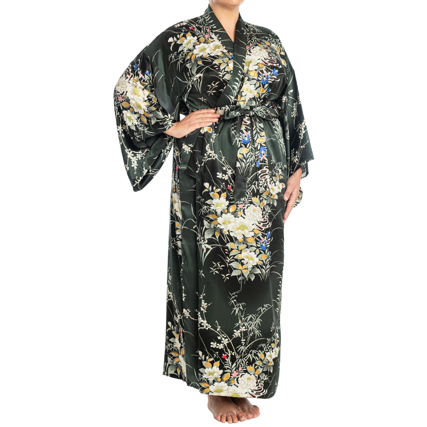 Long silk kimono outlet jacket