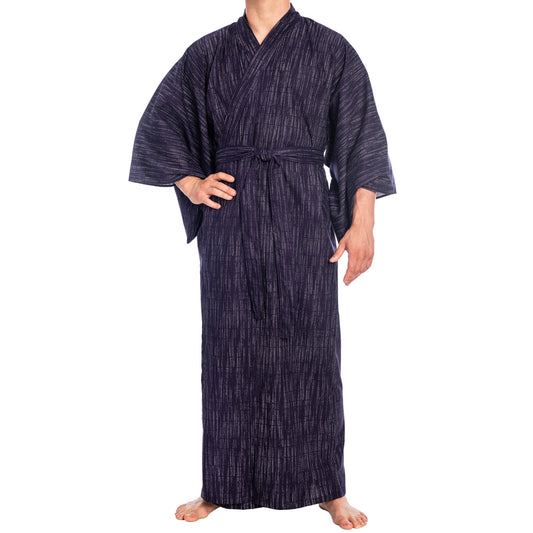 Kasuri Navy Mens Traditional Japanese Kimono