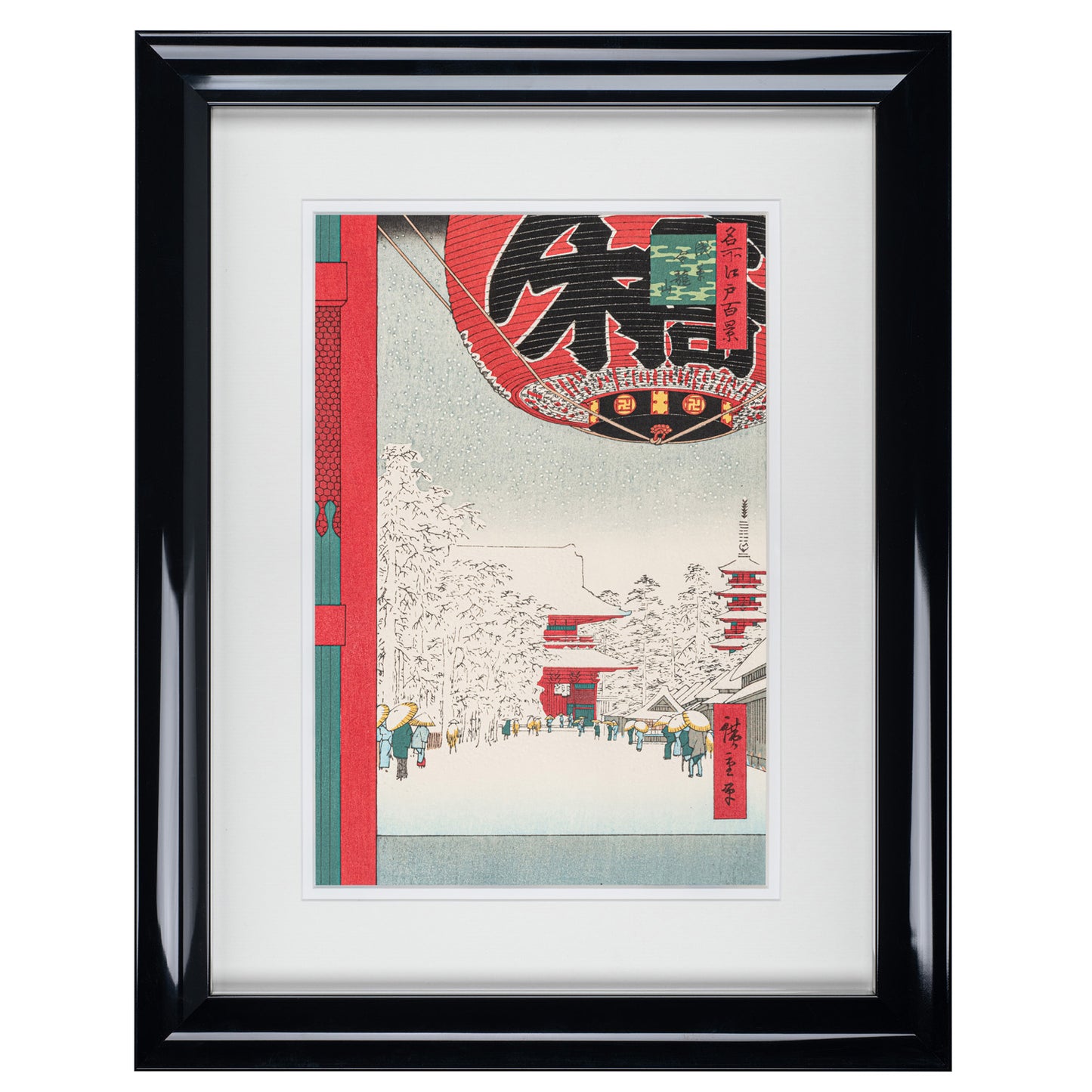 Framed Kinryuzan Sensoji Temple Woodblock Print