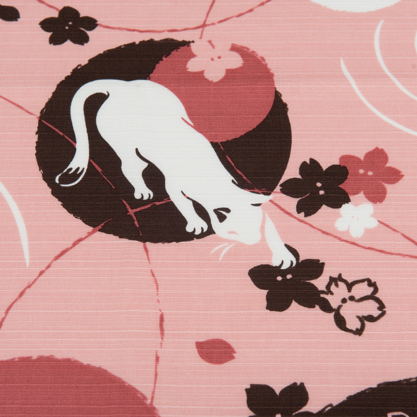 Large Brown and Pink Cat Japanese Furoshiki