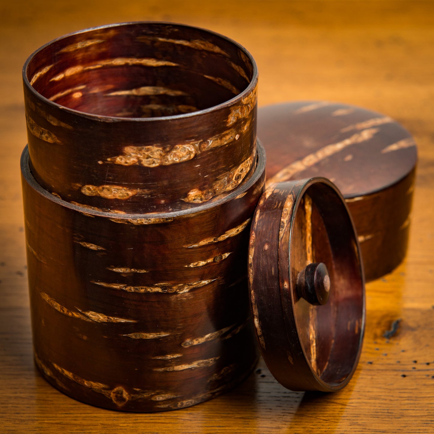 Large Cherry Bark Japanese Tea Caddy