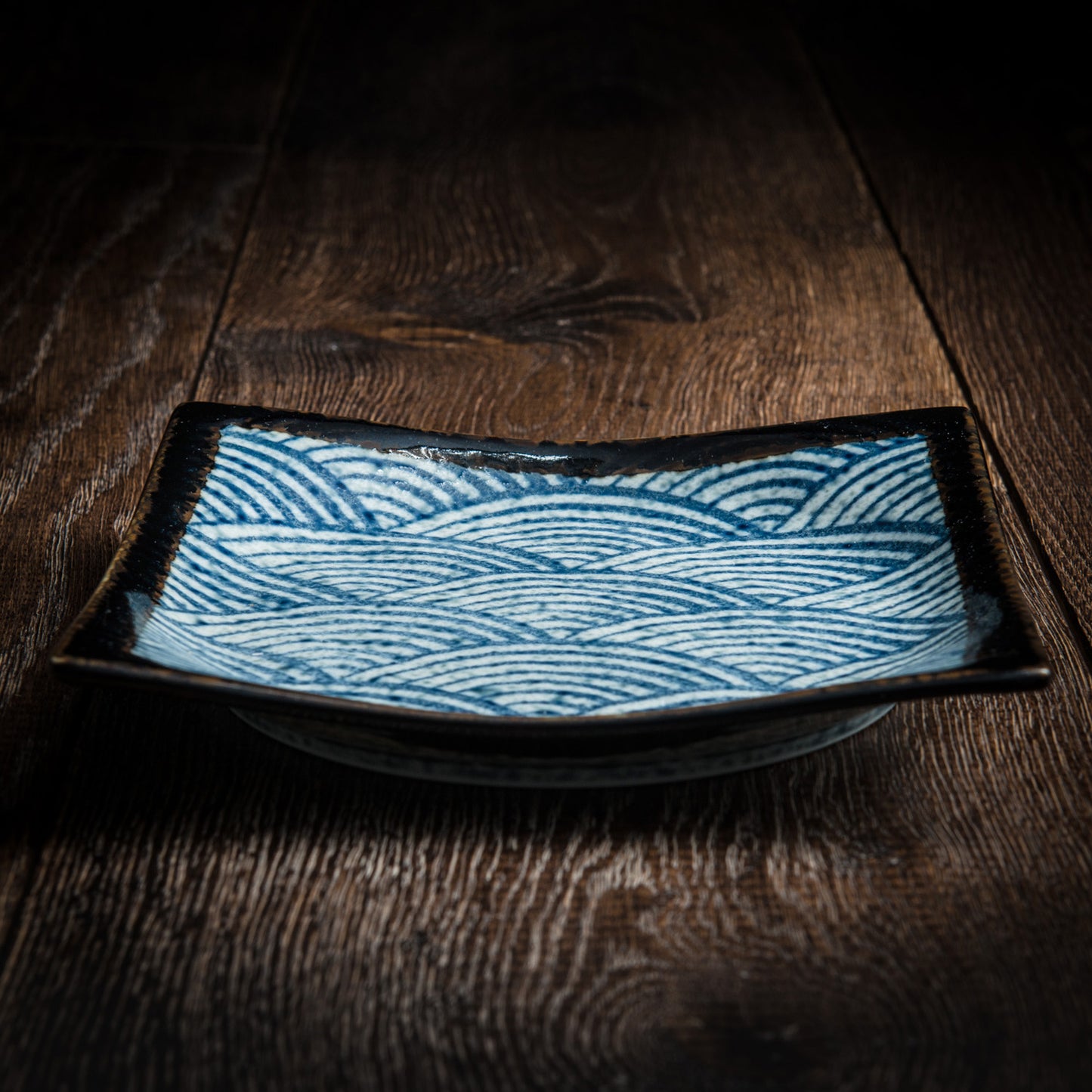 Large Seikaiha Square Japanese Serving Platter