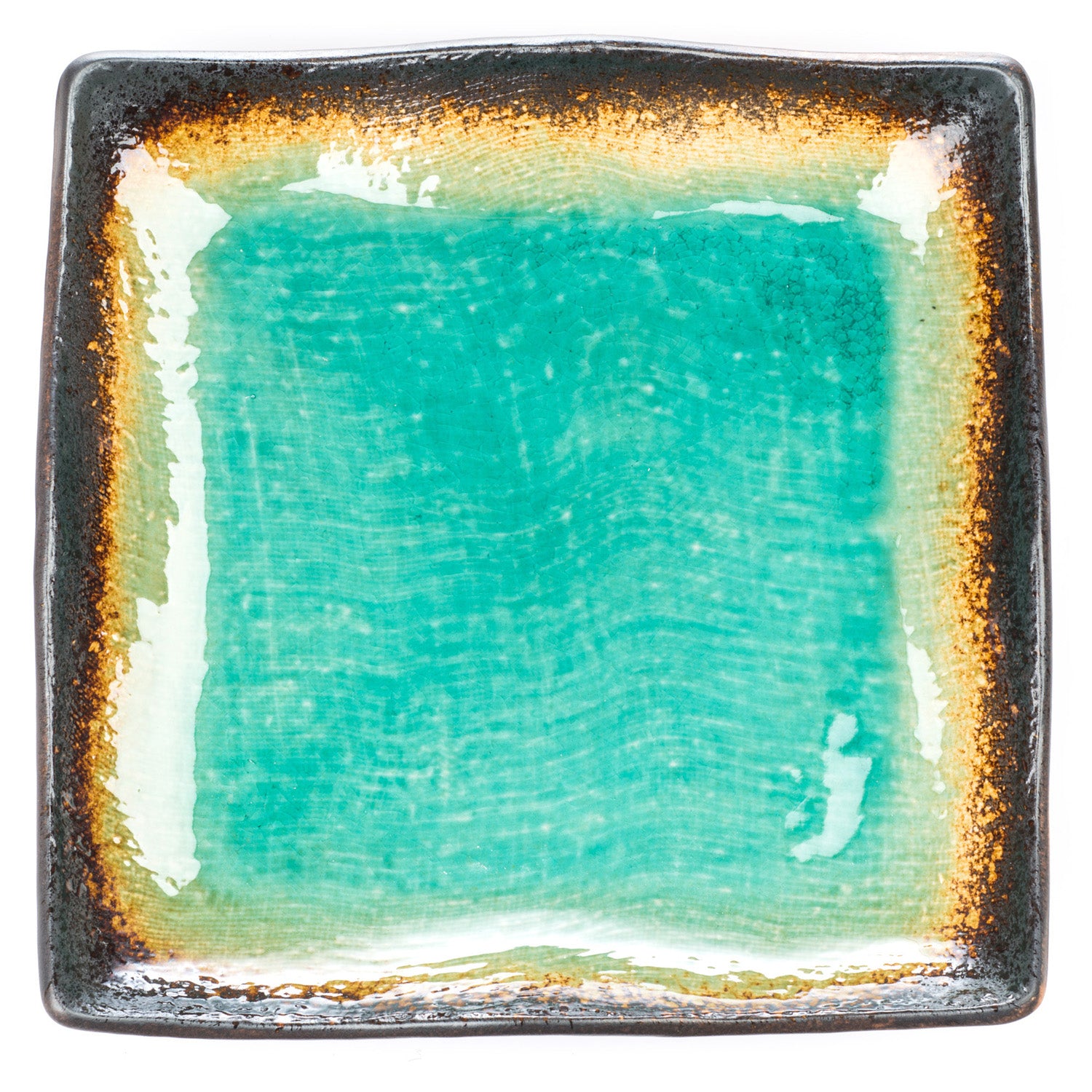 Large Square Japanese Crackleglaze Plate