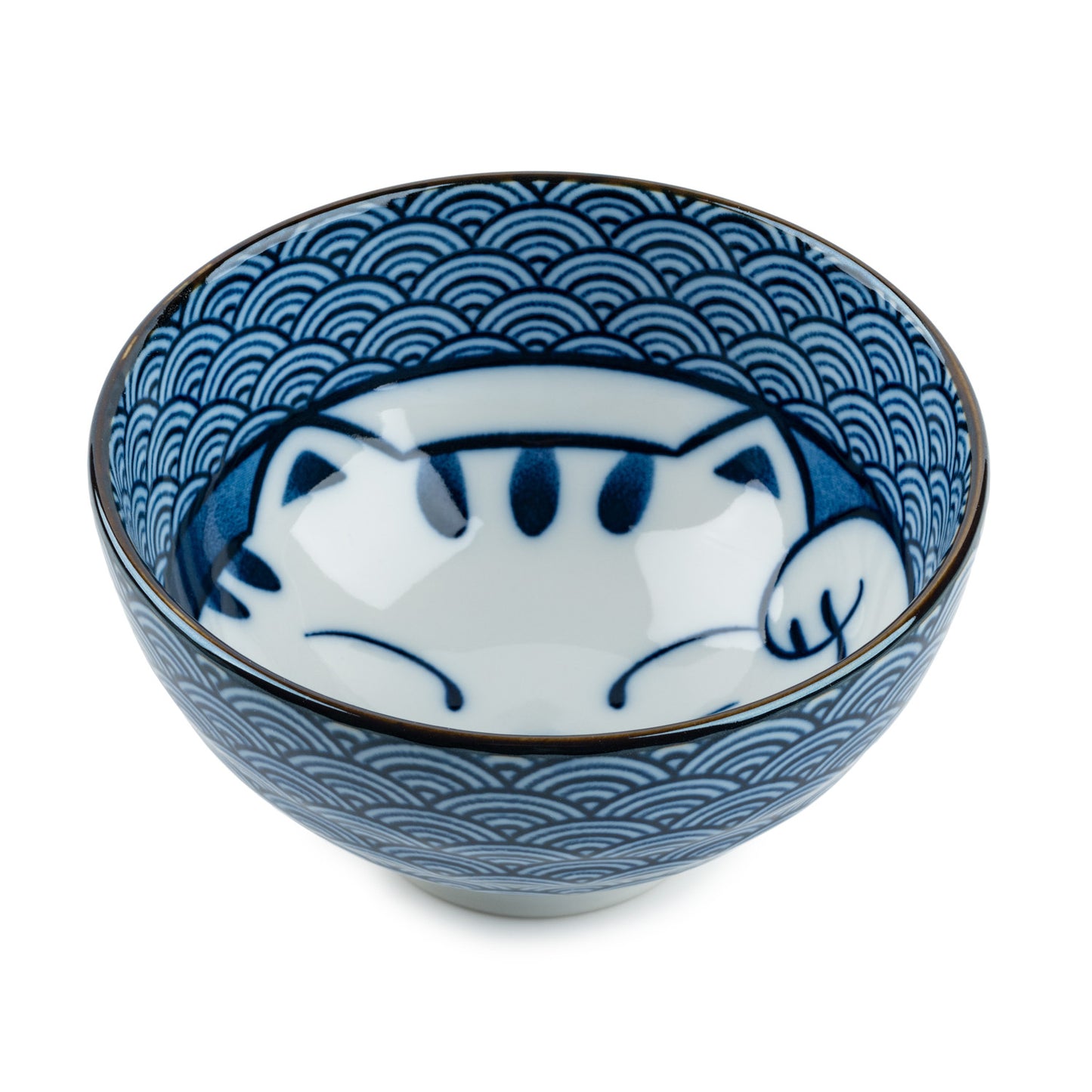 Lucky Cat Ceramic Japanese Rice Bowl