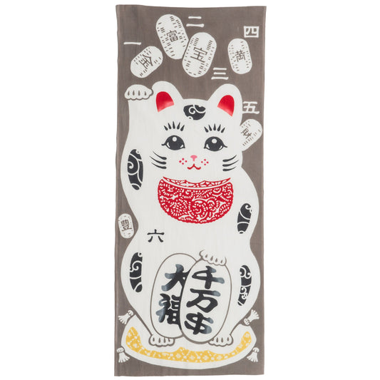 Maneki Neko Traditional Cotton Japanese Tenugui