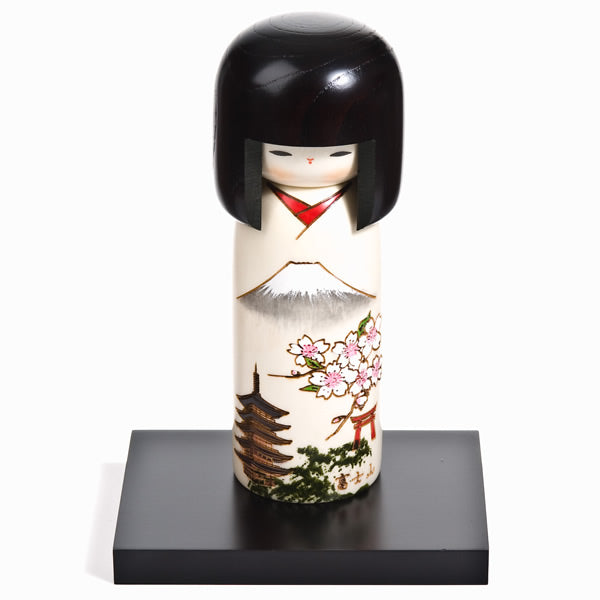 Mount Fuji Japanese Wood Kokeshi Doll