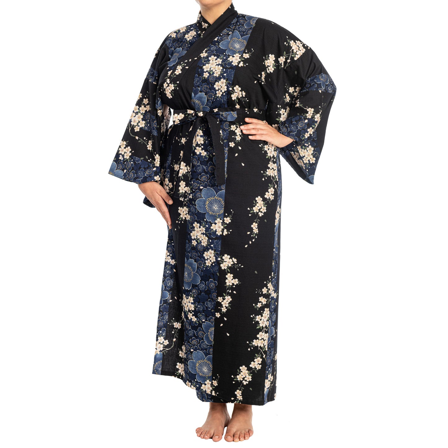 Navy Cherry Blossom Extra Large Japanese Yukata