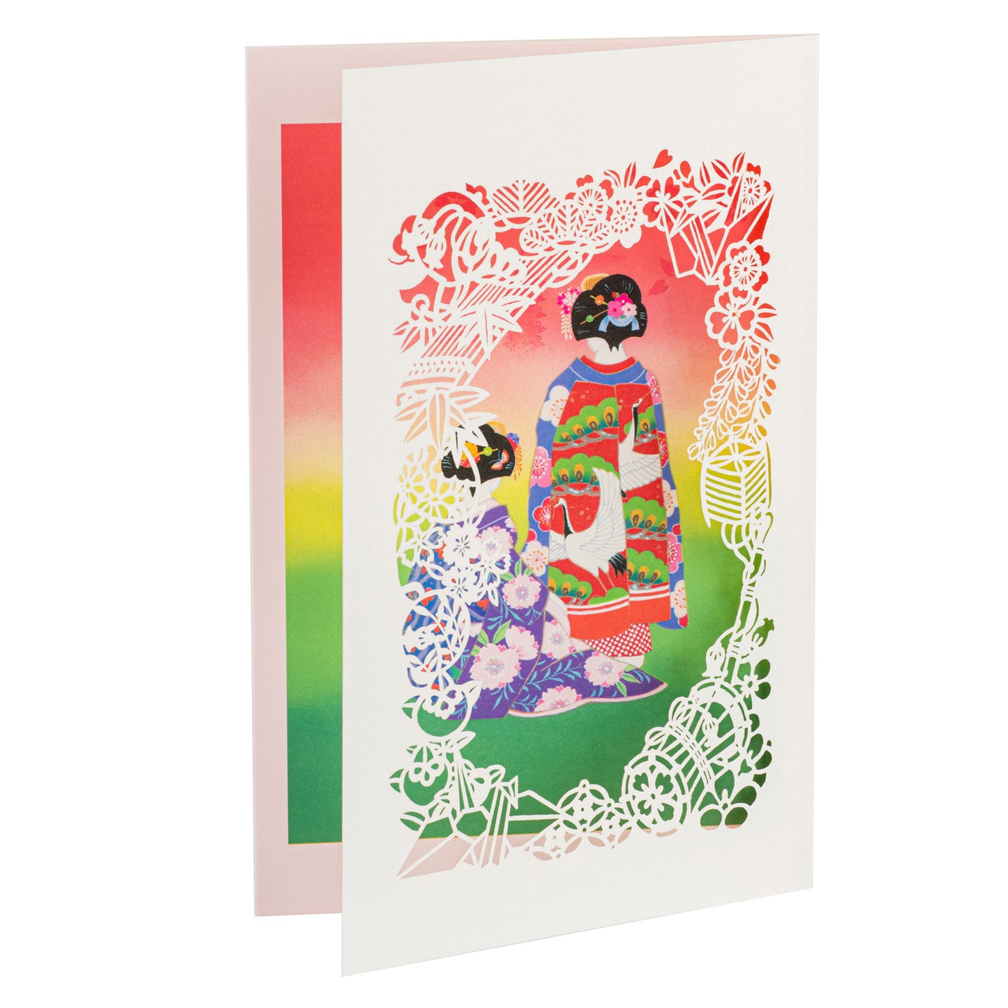 Pretty Geisha Girls Japanese Lasercut Card