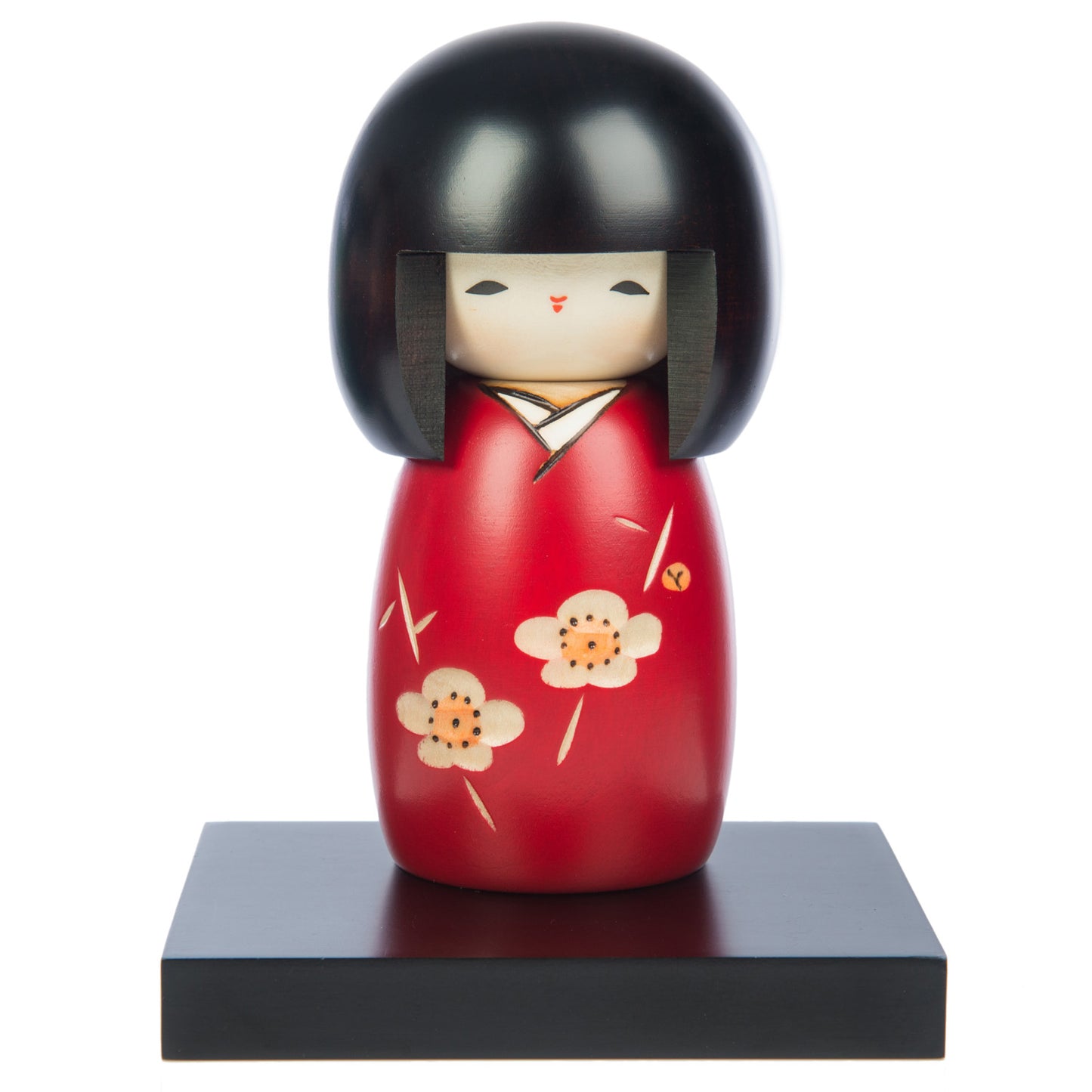 Pretty Girl Red Plum Japanese Kokeshi Doll