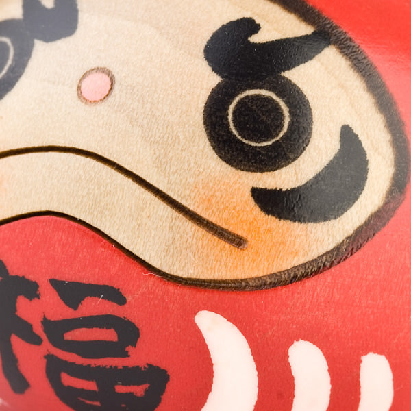 Red Happiness Daruma Kokeshi Doll