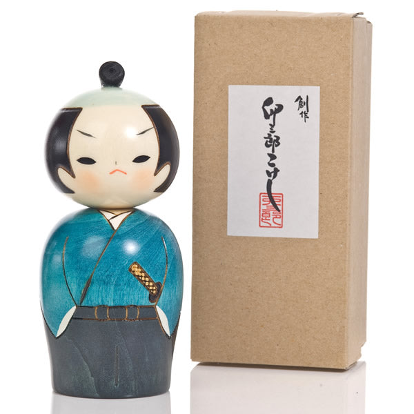 Samurai Japanese Warrior Kokeshi Doll