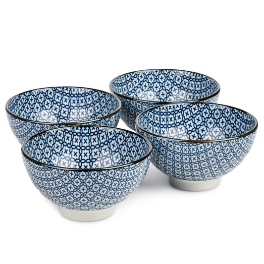 Sashiko Traditional Japanese Rice Bowl Set