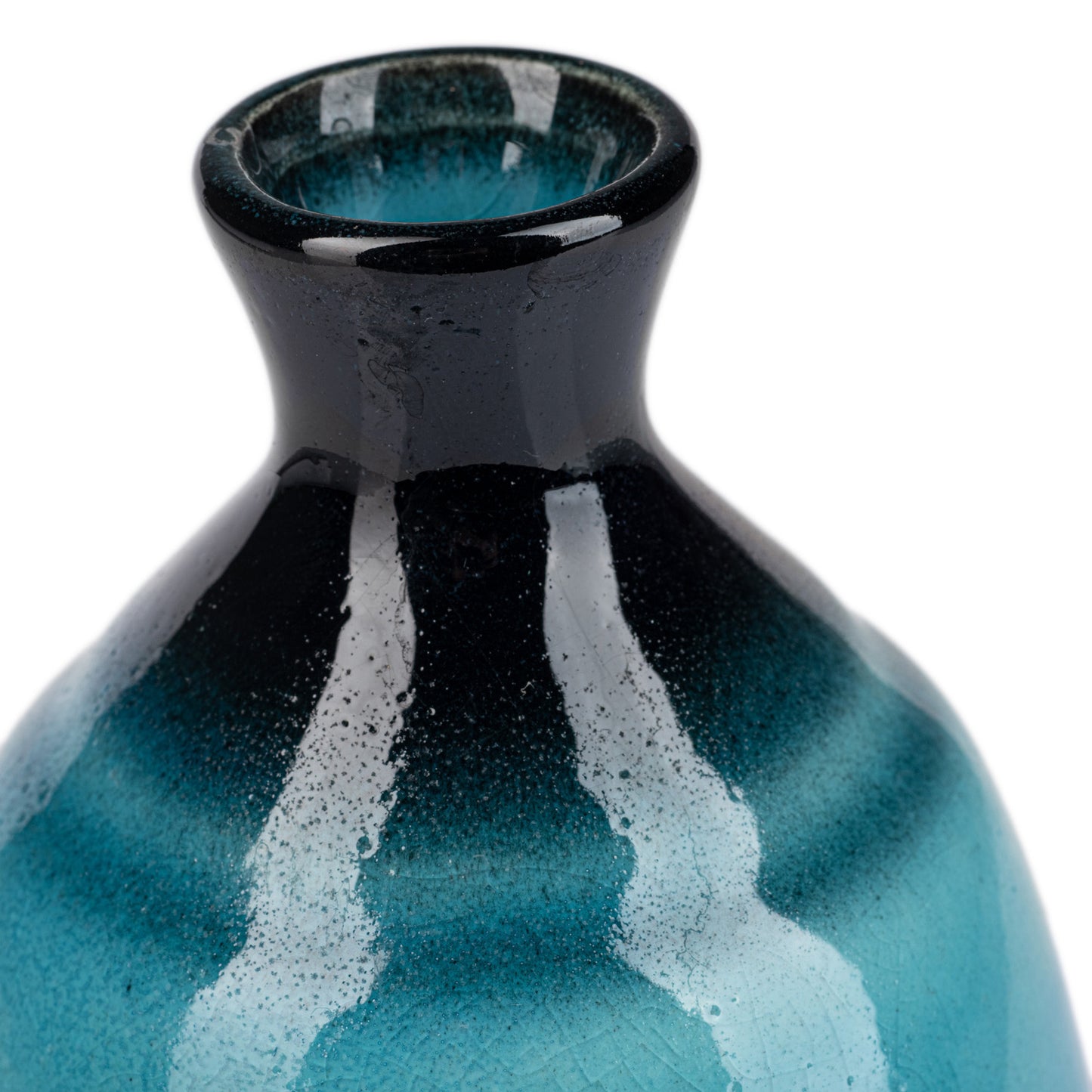 Sea Blue Crackleglaze Small Japanese Vase