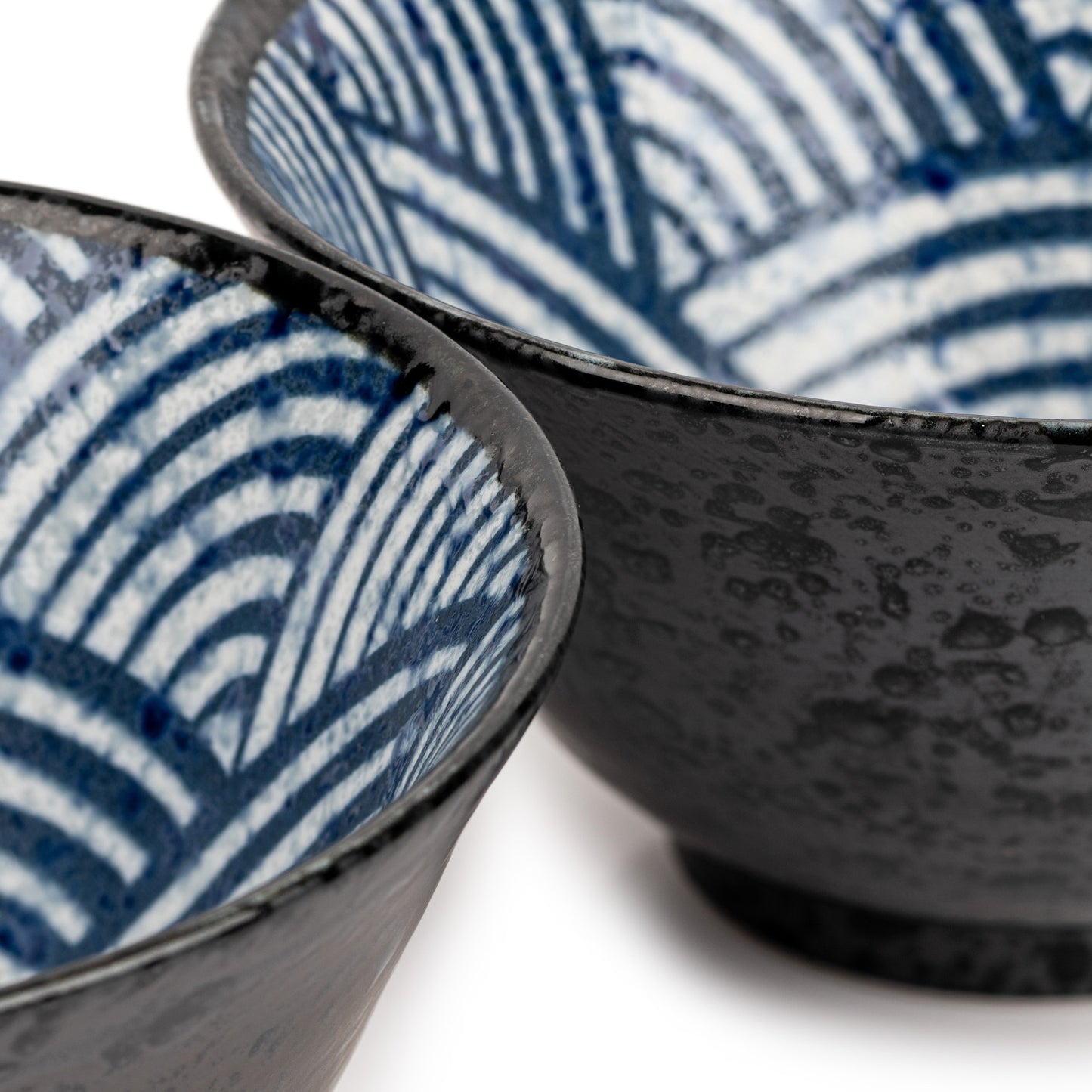 Seikaiha Ceramic Japanese Rice Bowl Set