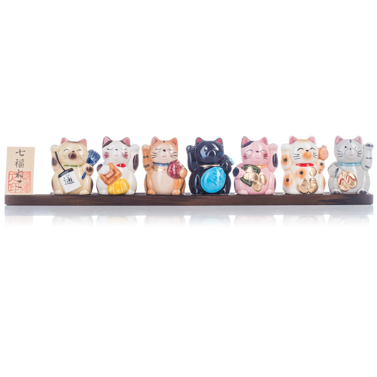 Seven Ceramic Japanese Lucky Cats