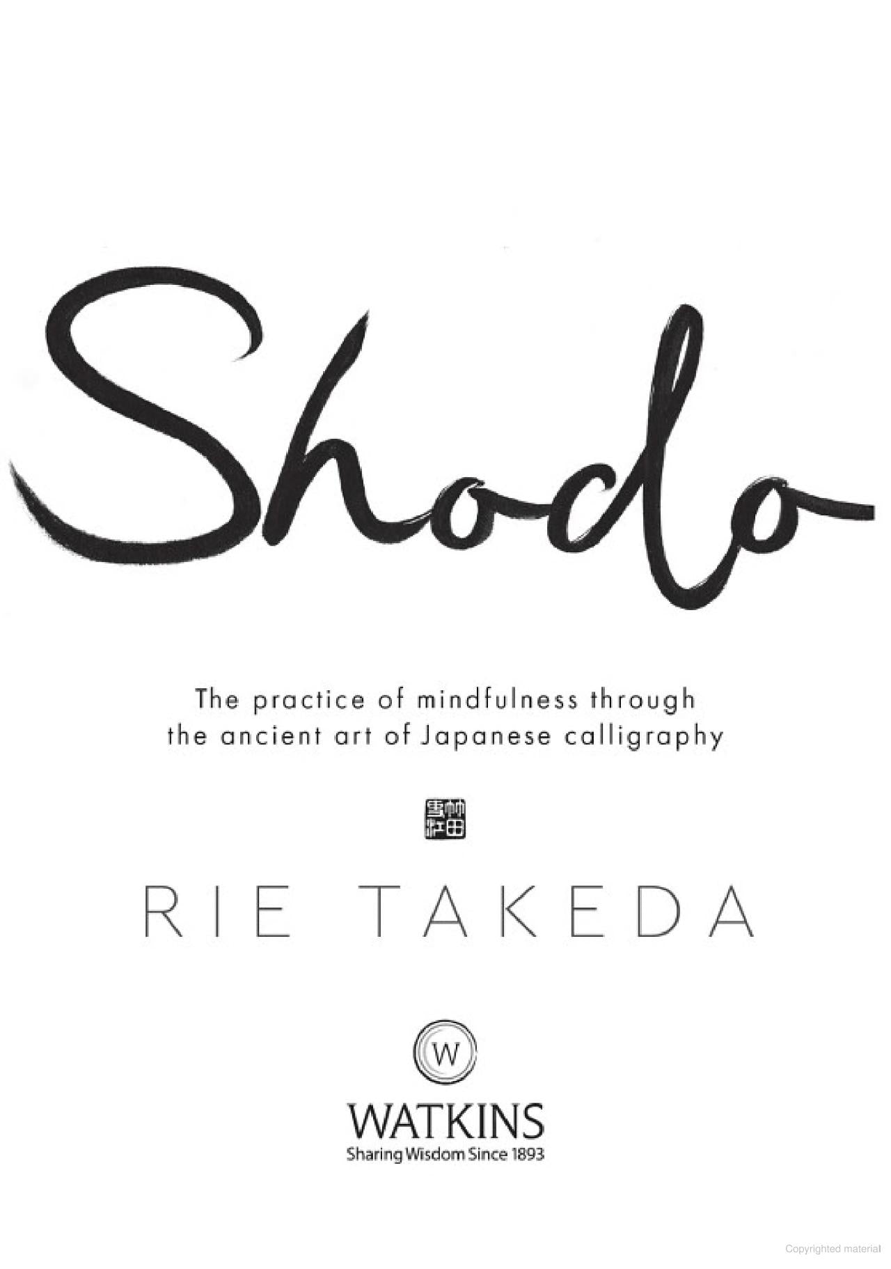 Shodo Mindfulness Through Japanese Calligraphy Book