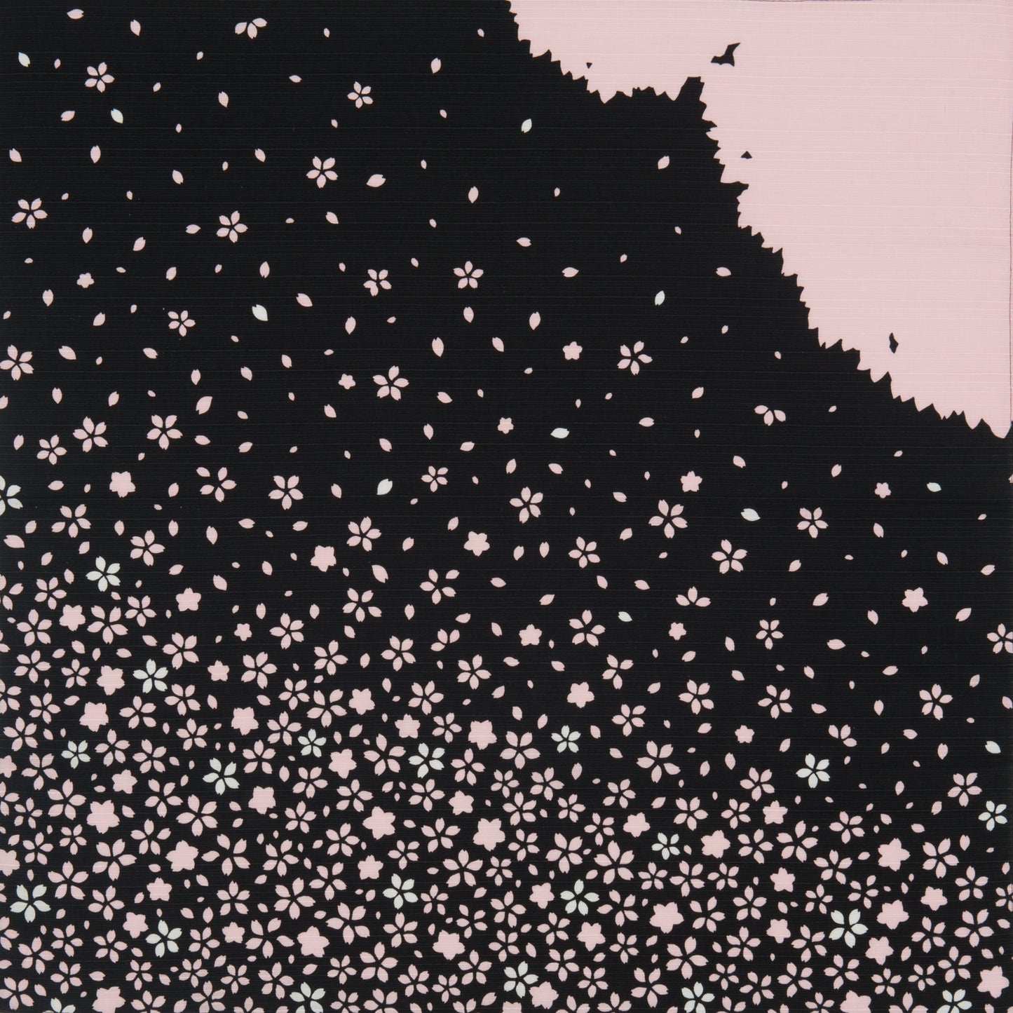 Small Black and Pink Blossom Japanese Furoshiki