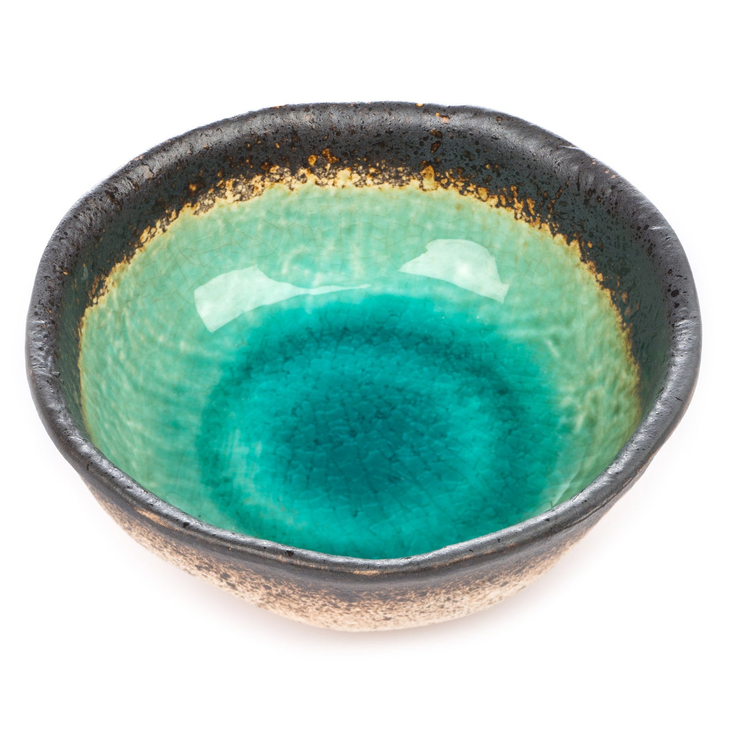 Small Turquoise Crackleglaze Japanese Bowl