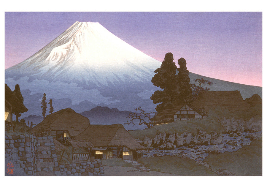Snow Capped Mount Fuji Japanese Notecard