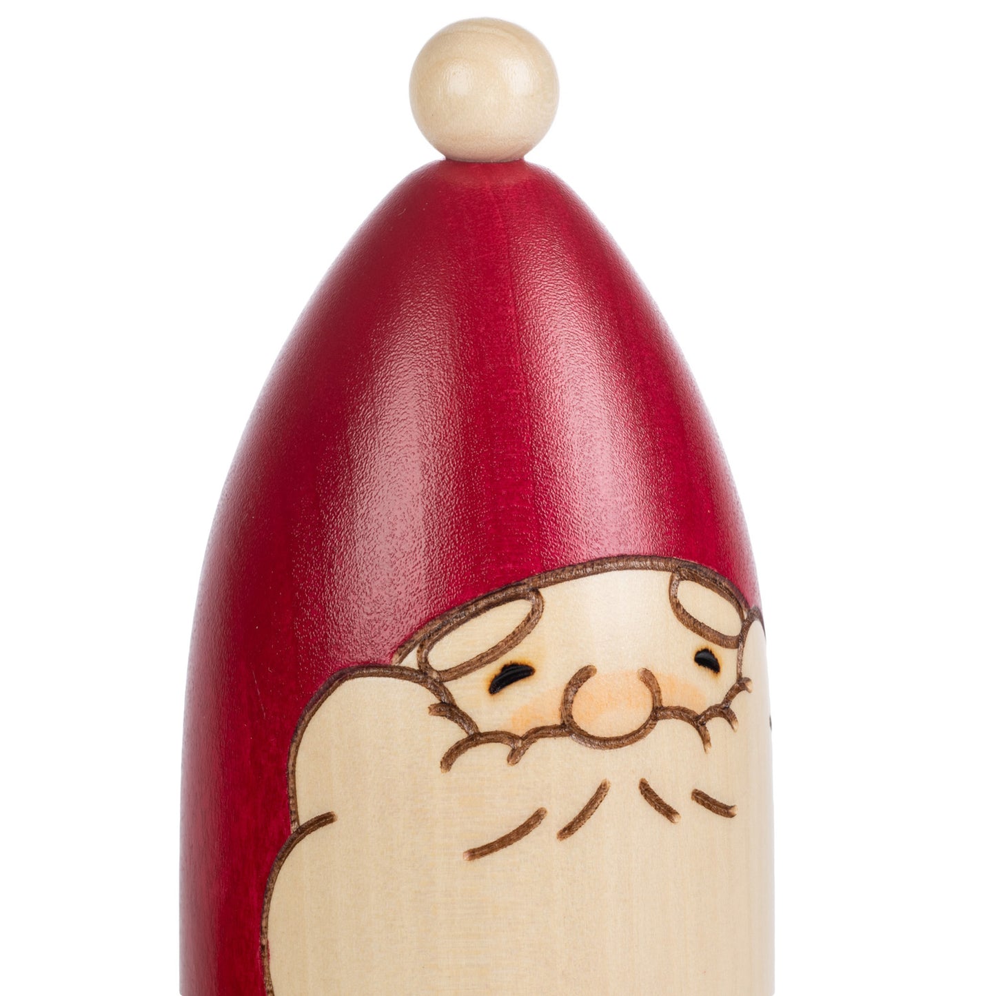 Tall Red Father Xmas Wooden Kokeshi Doll